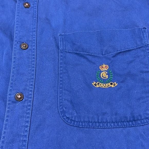 Chaps Ralph Lauren Blue Button Down Shirt Size: L - Picture 4 of 9